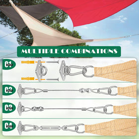 Lomoky snap hooks allow quick, secure connections for outdoor shade setups.