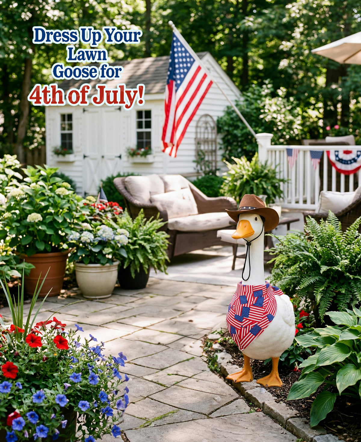 Lomrsiul 17-inch goose size fits standard lawn geese.