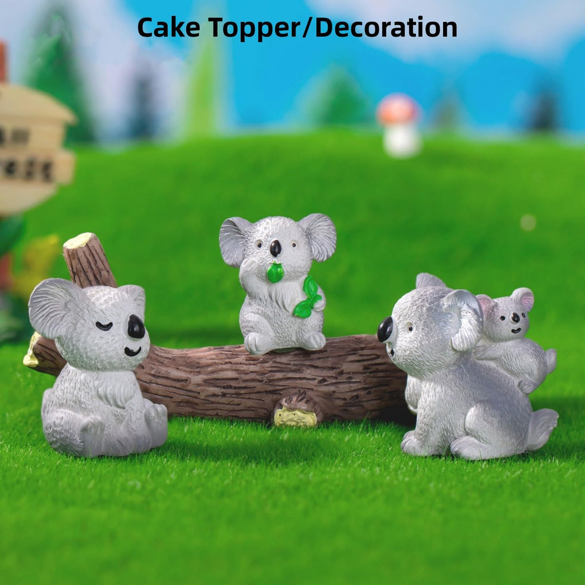 LONCESS koala figurine carrying a koala on back for playful landscapes.