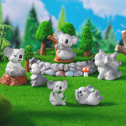 LONCESS koala figurine climbing a tree for miniature gardens and Bonsai.