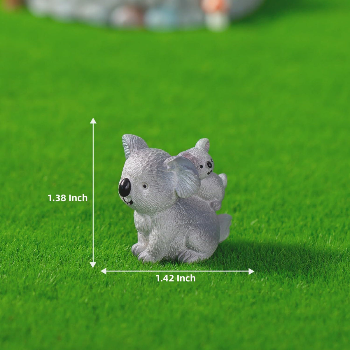 LONCESS koala figurine eating leaves for nature-inspired bonsai scenes.
