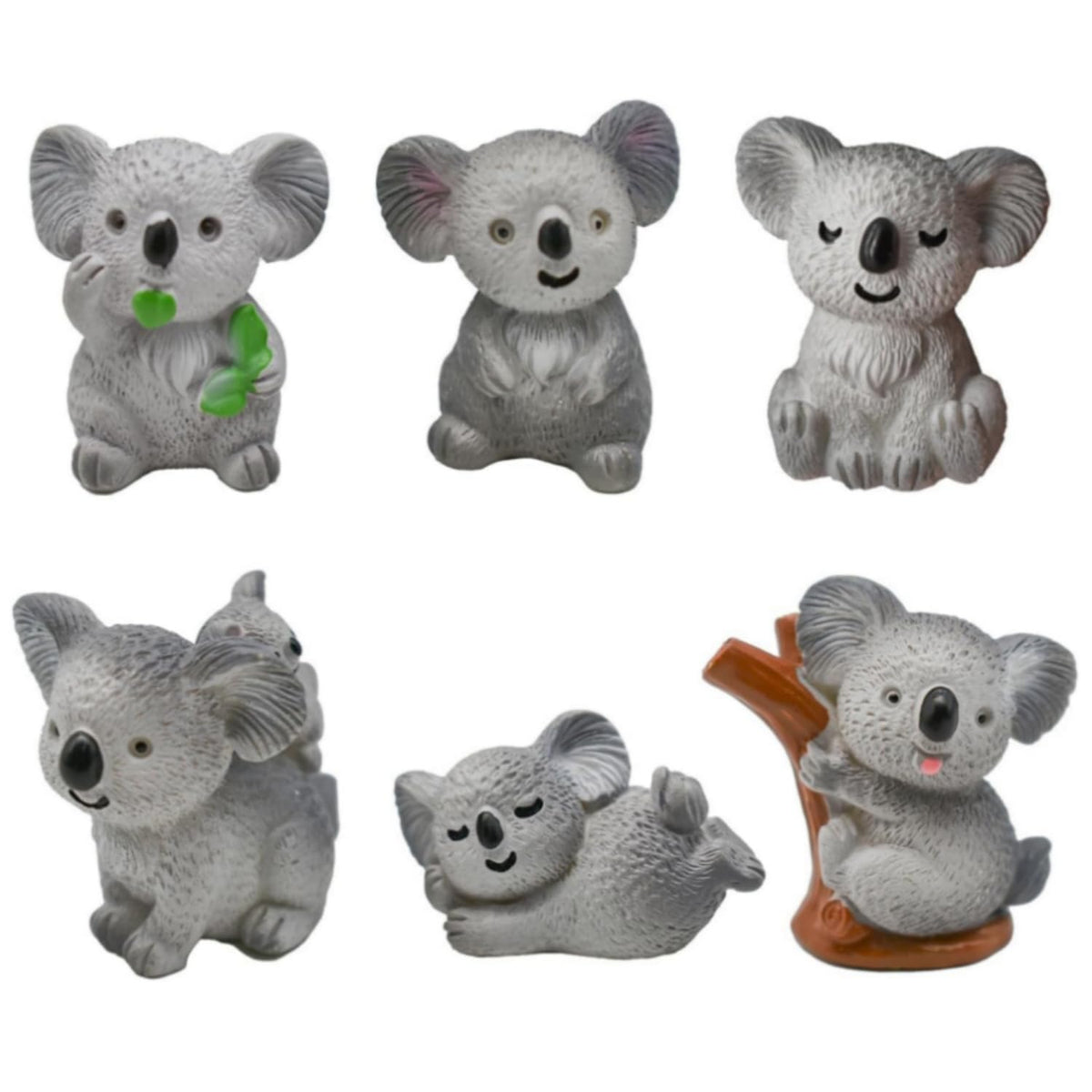LONCESS koalas in varied poses add color to fairy gardens.