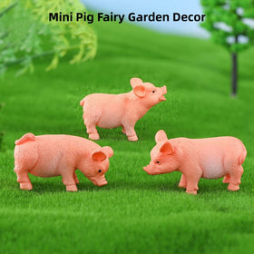 LONCESS miniature pig figures for tabletop and desk decor in home or office