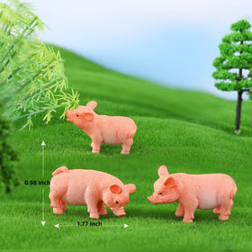 LONCESS pig figurines with lifelike faces for farm-themed displays