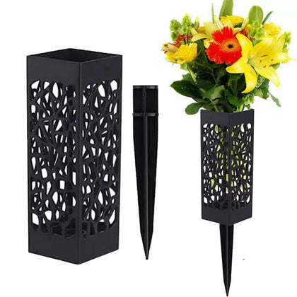 Londehuhai cemetery vases with stake two piece set shown for outdoor memorials