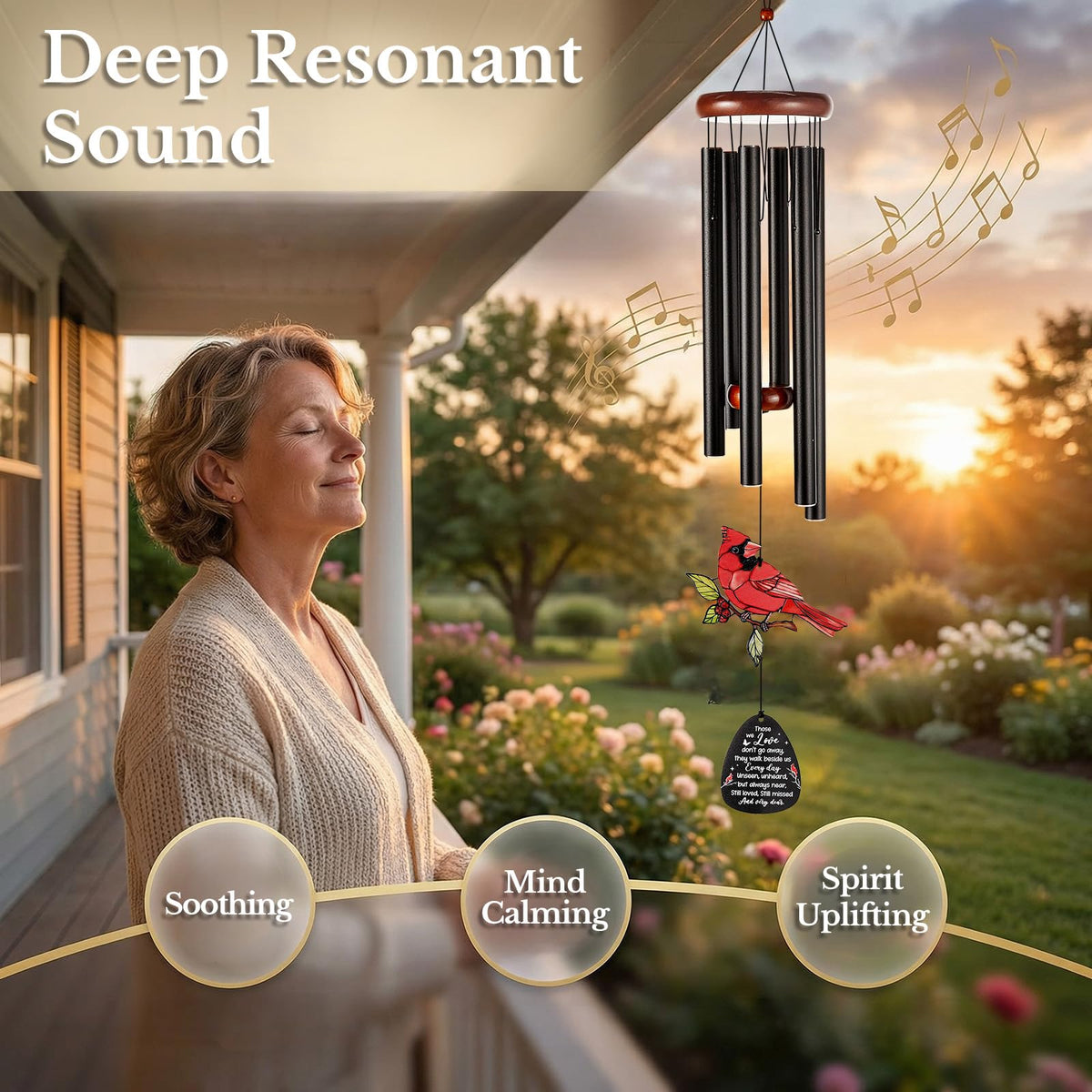 Lonfliness soothing chimes deliver soft melodies to accompany quiet moments of reflection