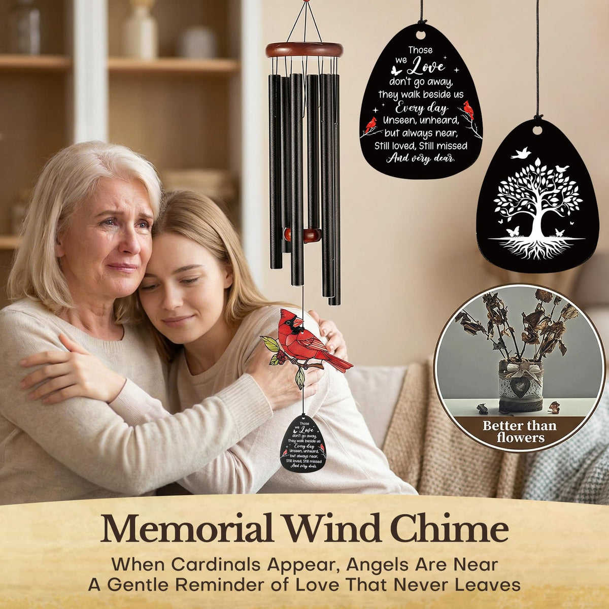 Lonfliness sympathy gift includes a card for a personal condolence message