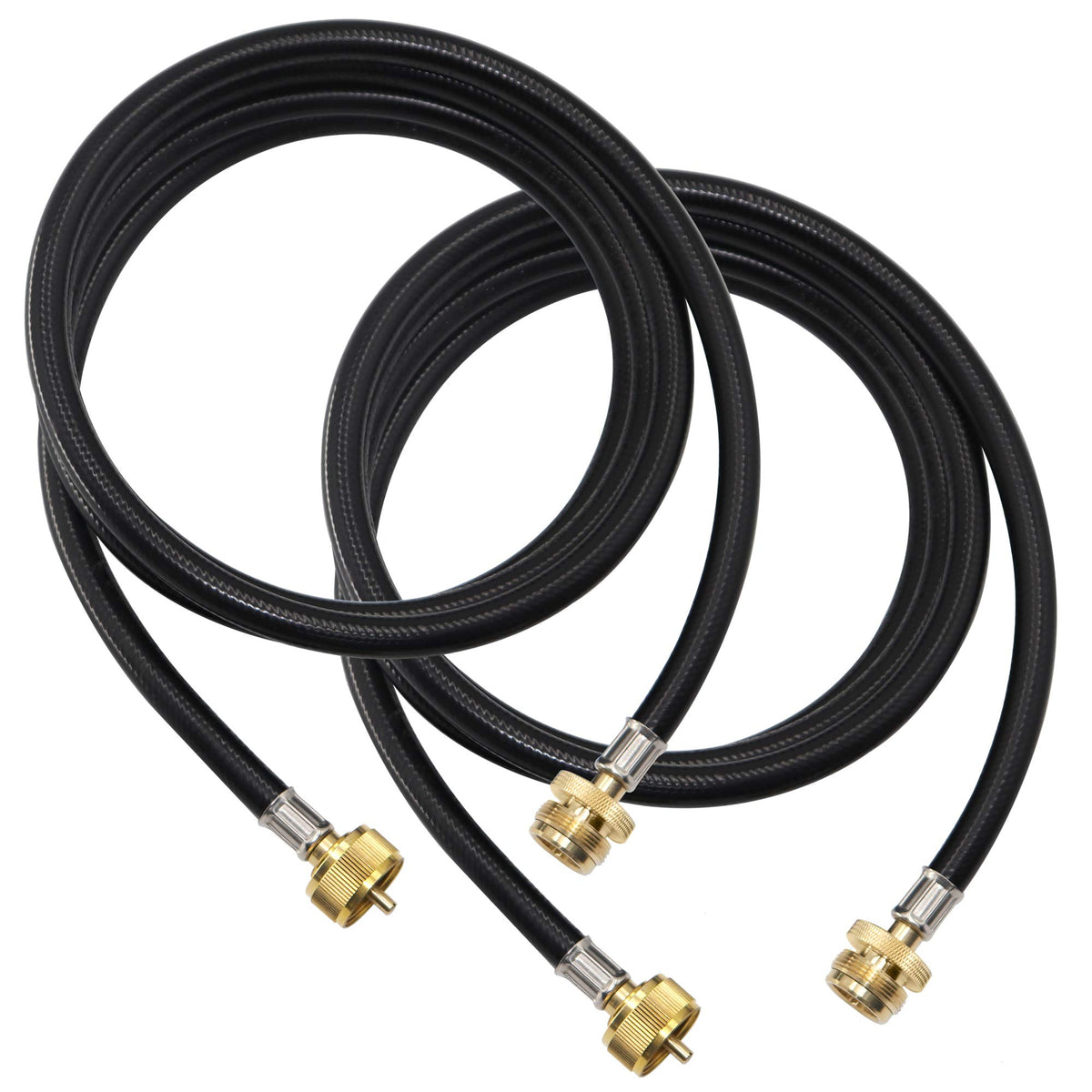 LONGADS propane extension hose 12ft two-pack shown in a bundle for outdoor use
