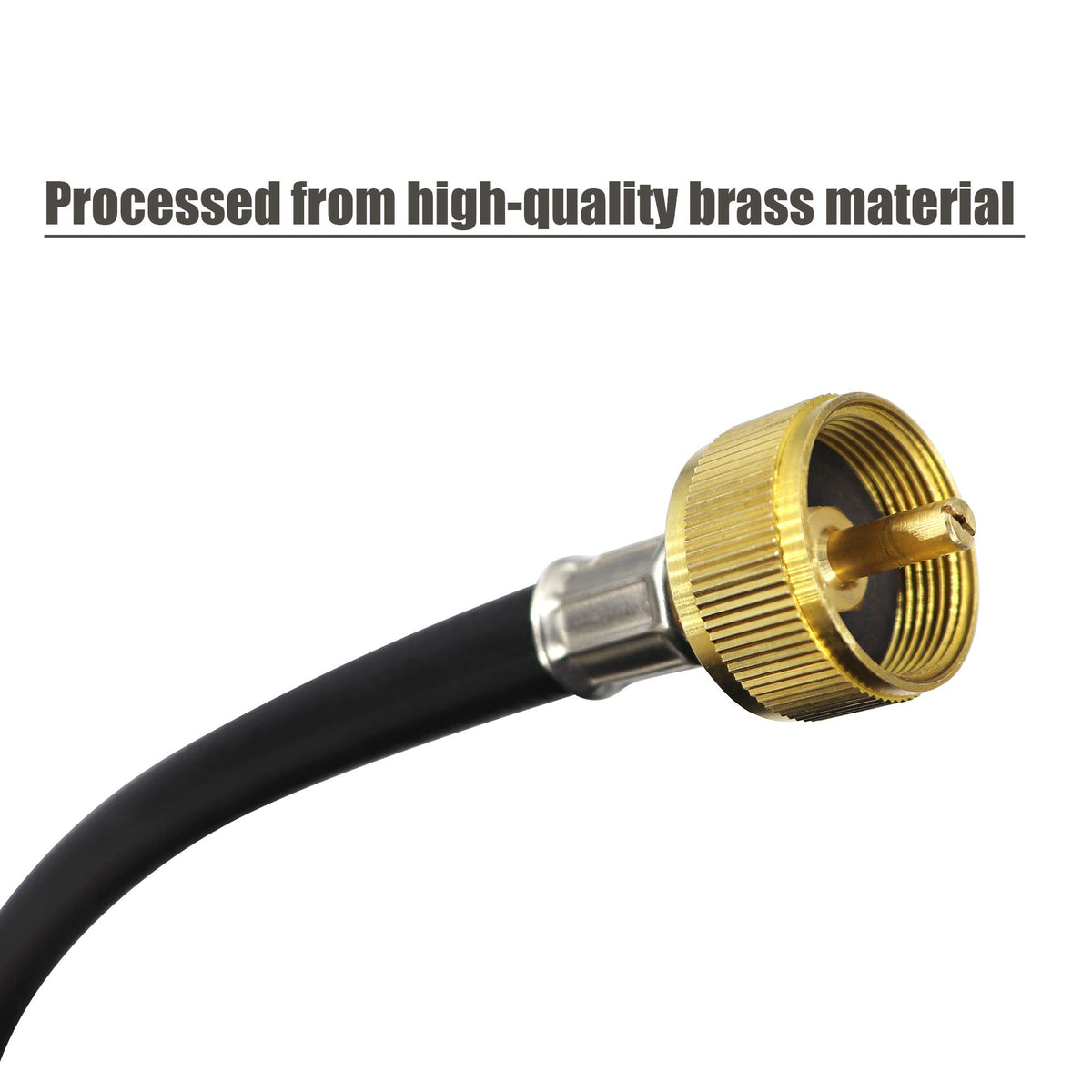 Close-up of LONGADS 1in-20 thread connection on hose