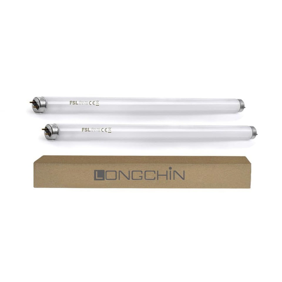 Longchin T8 10W bug zapper bulb emits 365 nm UV to attract flying insects.