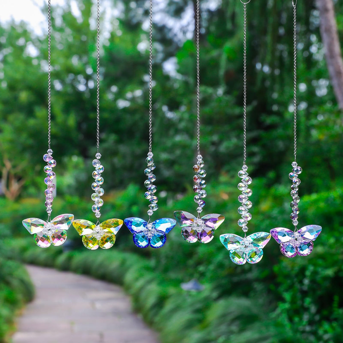 Longsheng crystal butterfly suncatcher gift box ready present