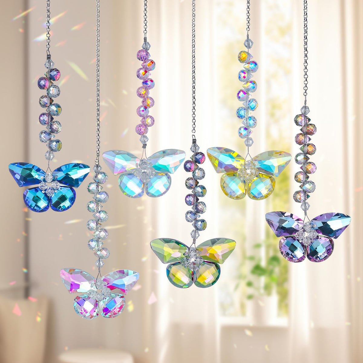 Longsheng crystal butterfly suncatcher window decor brings bright interiors