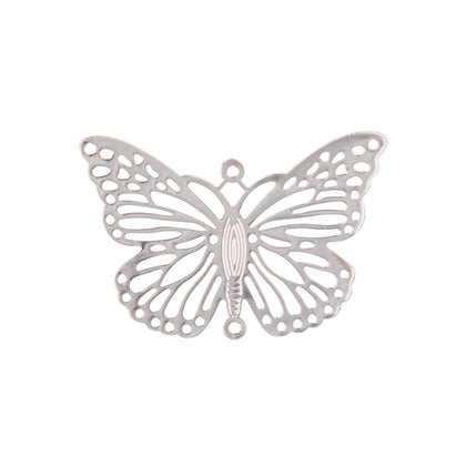 Longsheng silver butterfly suncatcher hanging ornament reflecting sunlight with colorful rays.