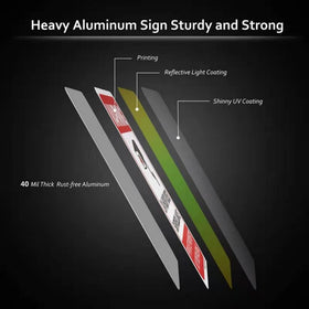 LONGYUN heavy-duty aluminum sign, rust-proof and built for long outdoor life.