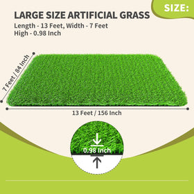 LOOBANI artificial grass rug UV-resistant material resists sun fading.