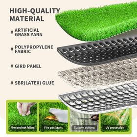LOOBANI turf backing is UV-resistant and durable for outdoor use
