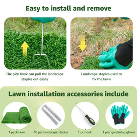 LOOBANI easy-clean turf with soap and water rinse