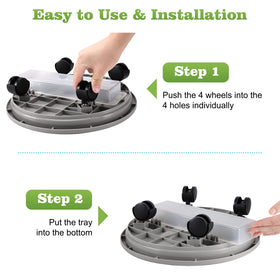 Looca deep inner dish catches spills for cleaner plant transport.
