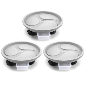 Looca plant caddy with wheels and drainage tray enables easy repositioning of heavy planters.