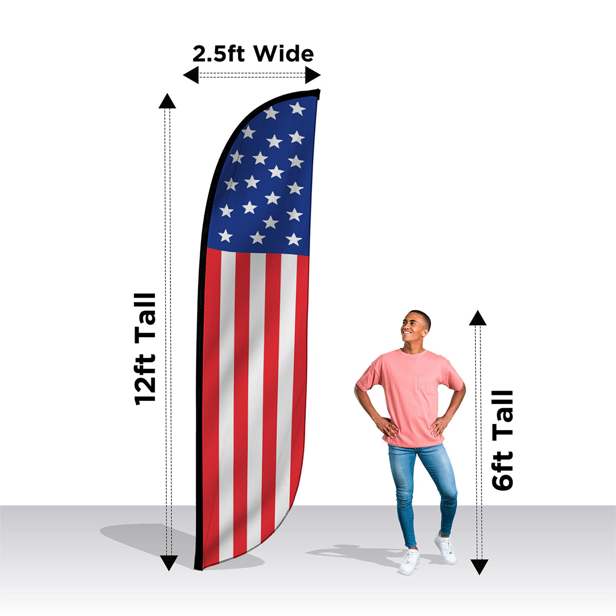 LookOurWay custom-design feather flag supports event promotions and brand visibility.