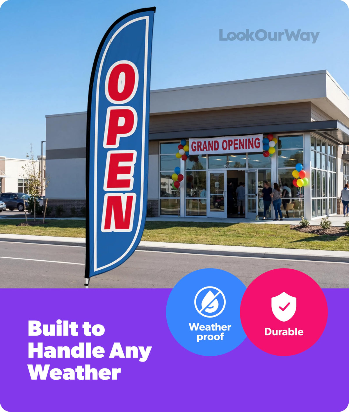 LookOurWay offers over 200 custom designs to match your brand and event.