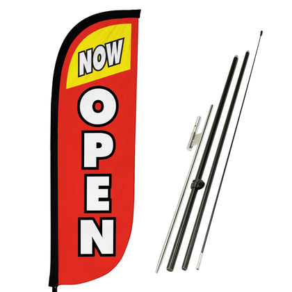 LookOurWay feather flag pole kit boosts storefront visibility with a tall 7 ft banner