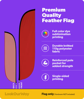 LookOurWay swooper flag 12ft red banner for attracting foot traffic