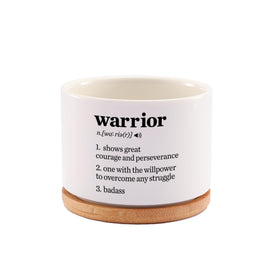 Loovelo Warrior Definition white ceramic pot highlighting compact size for small plants.