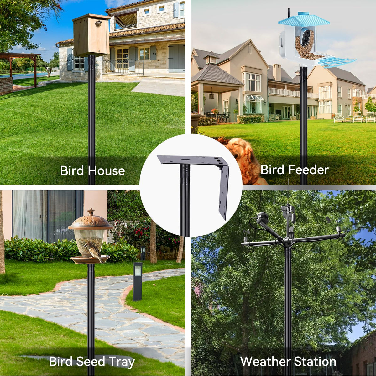 LOPANNY 109-inch pole assembly shows easy setup for elevated bird watching.