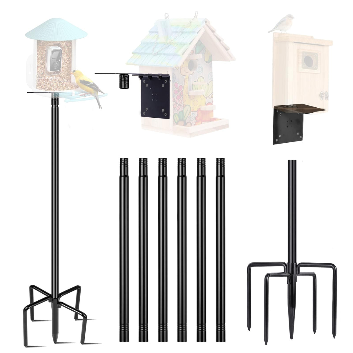 LOPANNY bird-feeder-pole base provides sturdy ground support for outdoor setups.
