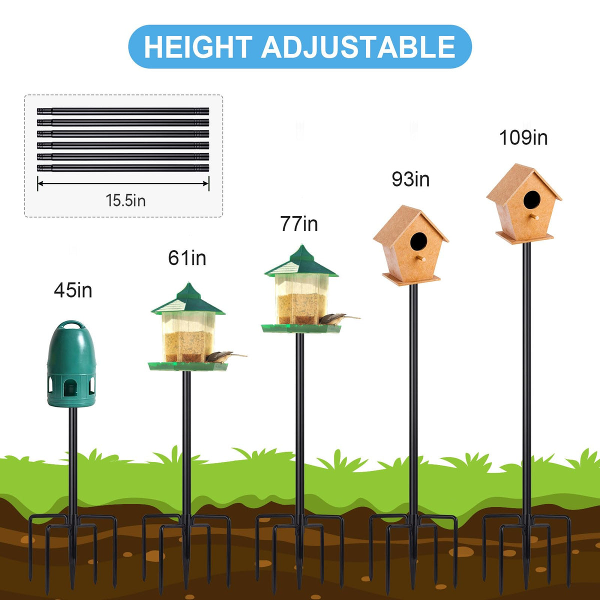 LOPANNY ground-stable-pole-base ensures secure installation on varied terrains.