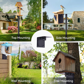 LOPANNY outdoor-bird-house-pole in garden enables safe, versatile mounting options.