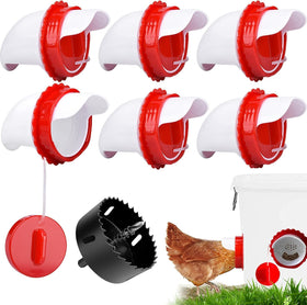 lopopvsys chicken feeder port kit 6-pack for turning a bucket into an automatic feeder.