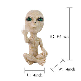 Lopoti Solar Light Alien Statue shown as a conversation starter in the yard.