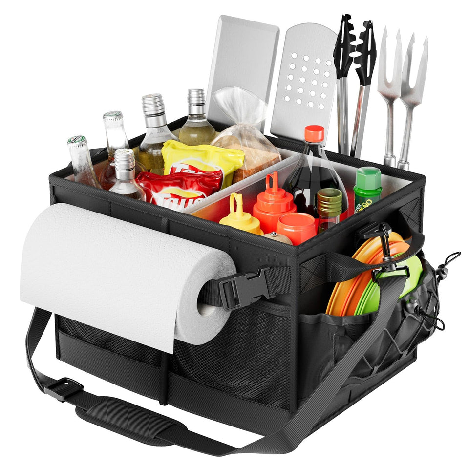Lorbro Grill Caddy with paper towel holder for easy cleanup during barbecues