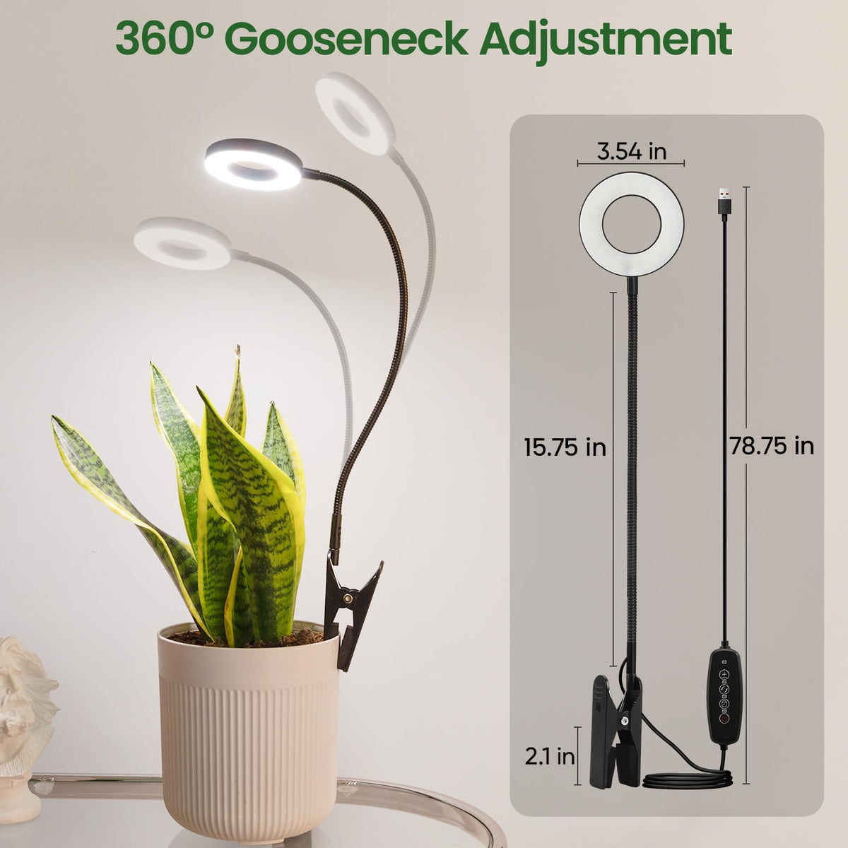 LORDEM 360-degree gooseneck directs light precisely