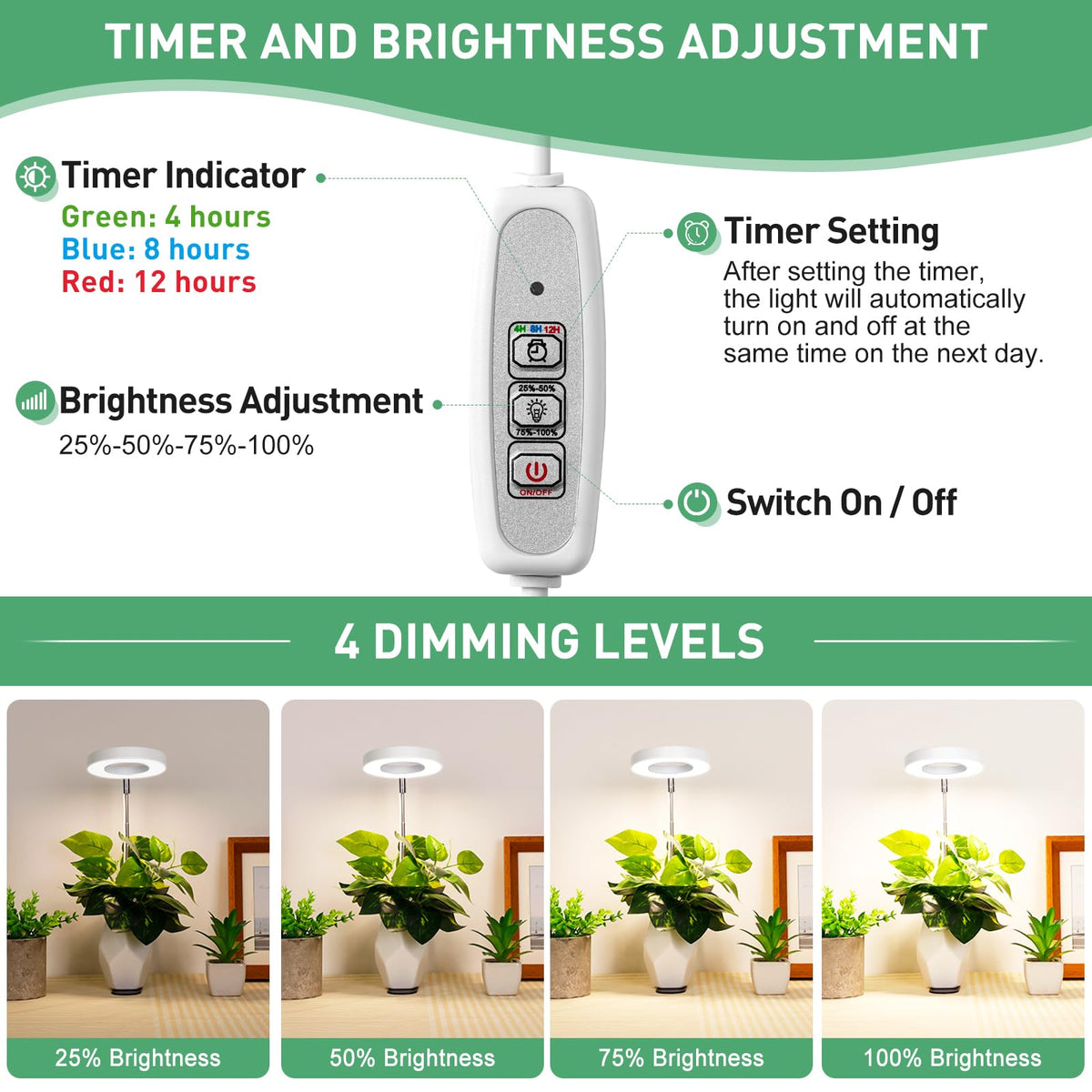 LORDEM automatic timer ensures consistent daily light cycles
