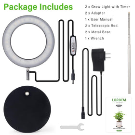 LORDEM two-pack provides efficient indoor lighting for multiple plants.