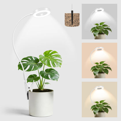 LORDEM indoor grow light clipped to pot for compact plant care