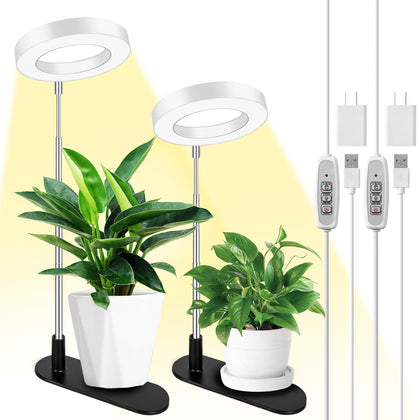 LORDEM plant grow light on desk, full spectrum halo for indoor greens