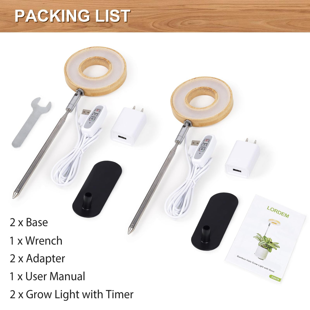 Lordem two-pack bundle ideal for multiple desk plant setups