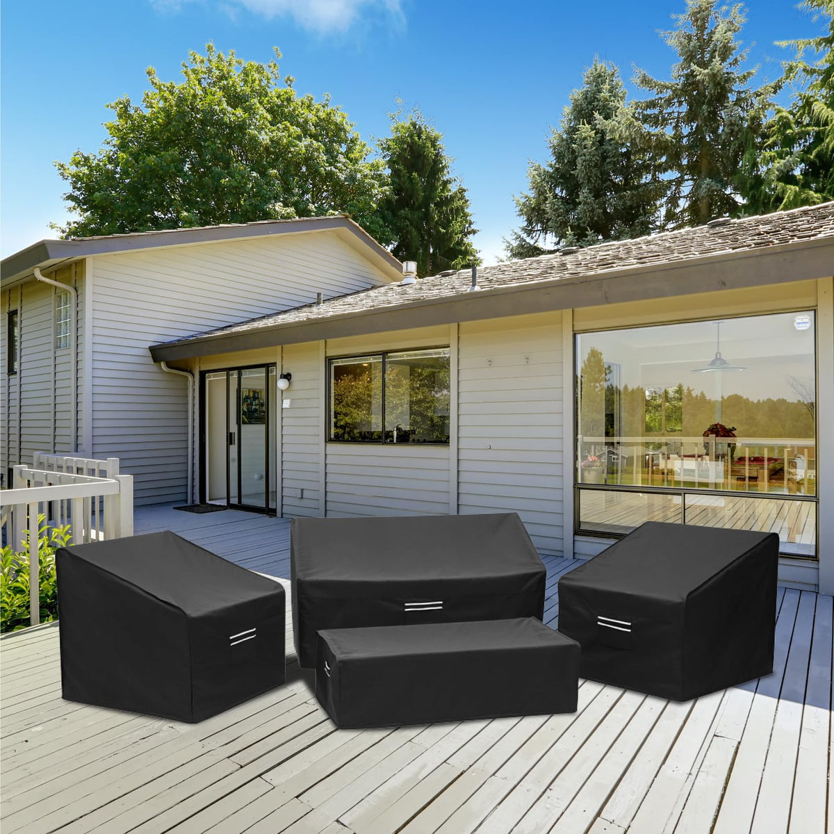 Loriano all-weather protection for outdoor furniture against sun, rain, and snow
