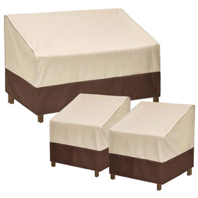 Loriano chair cover front view with weather-ready fit