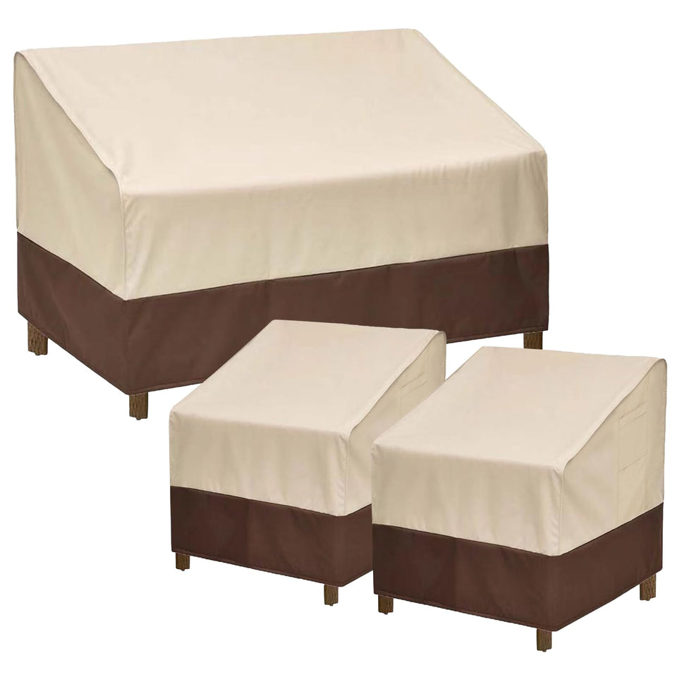 Loriano chair cover front view with weather-ready fit