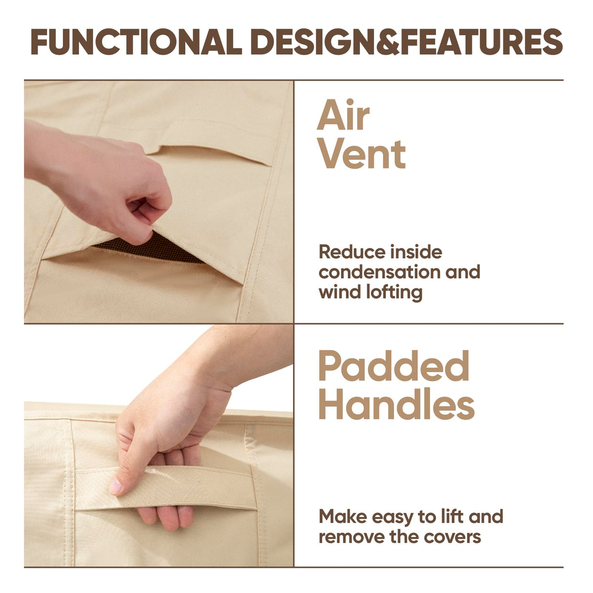 Loriano easy-on/easy-off design for quick setup and cleaning