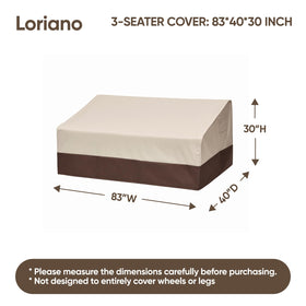 Loriano heavy-duty 600D Oxford fabric cover safeguards outdoor furniture