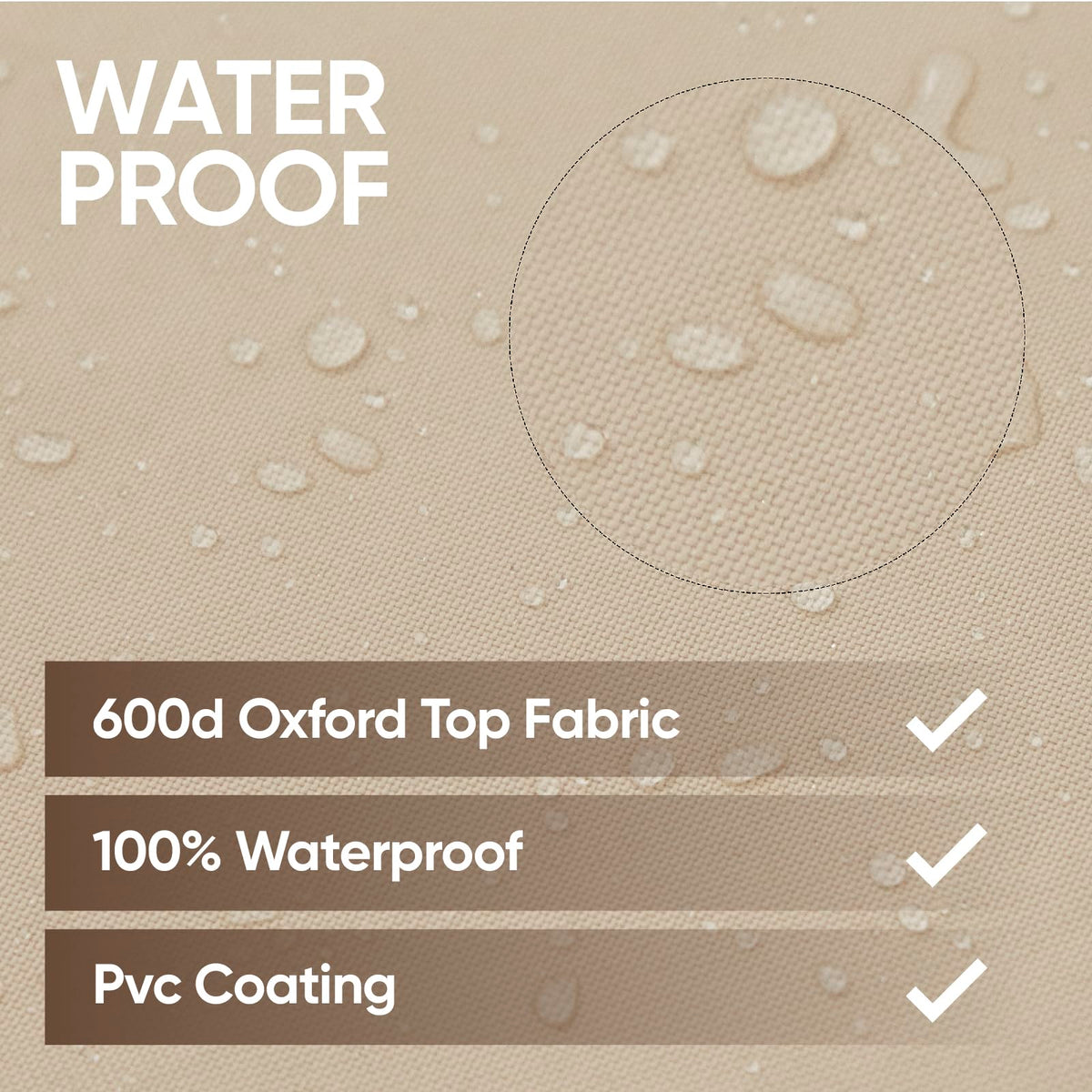 Loriano PVC-coated cover resists sun fade and harsh weather
