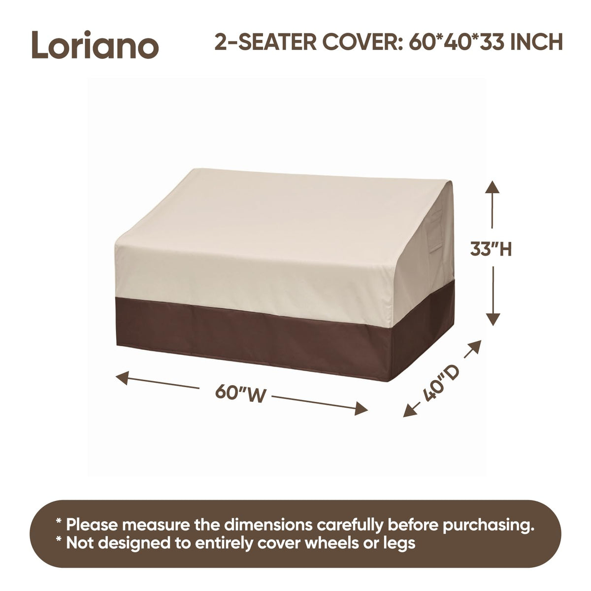 Loriano waterproof 600D Oxford fabric cover keeps outdoor furniture dry during heavy showers.