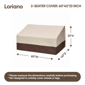 Loriano waterproof 600D Oxford fabric cover keeps outdoor furniture dry during heavy showers.
