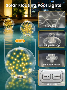 LORRYTE pool light with hanging loop for versatile placement